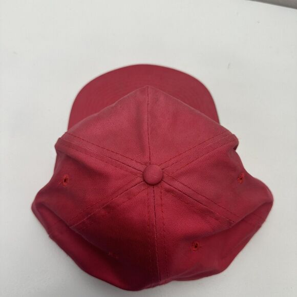 Vintage SnapBack Hat Cap Red Brads Auto Parts Rope Brim Adjustable Faded - Picture 9 of 12